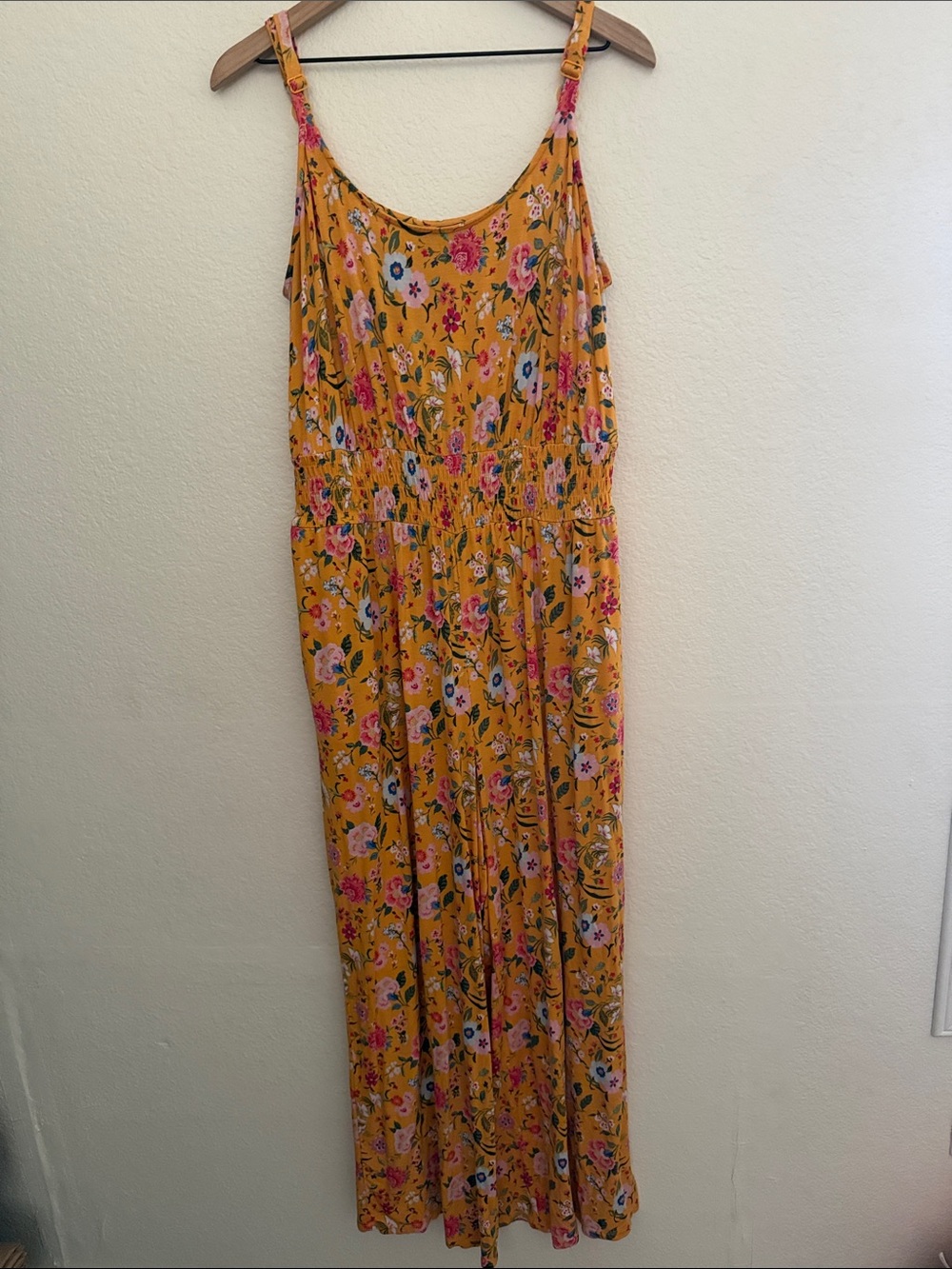 Lane Bryant Yellow Spring Floral Lightweight romper jumpsuit